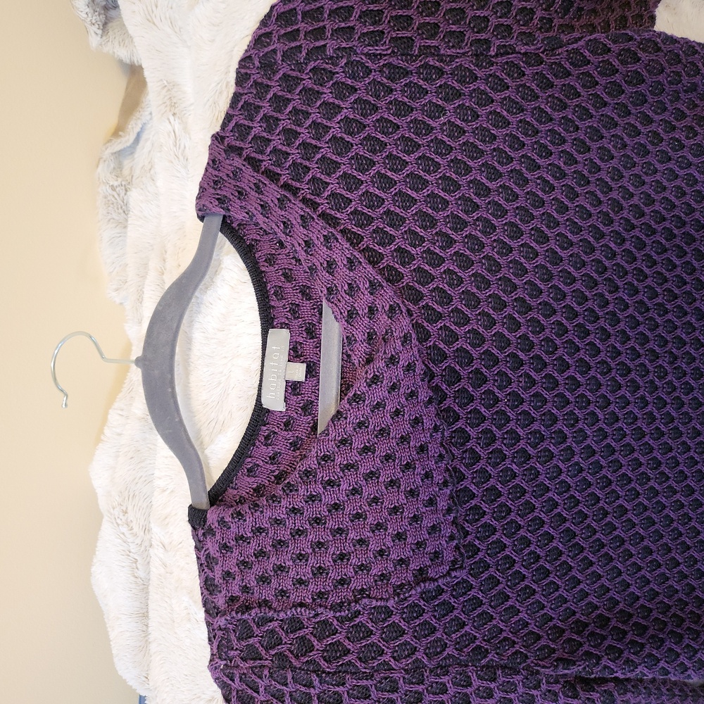 Habitat ladies waffle knit sweater, purple, size large - Picture 2 of 5